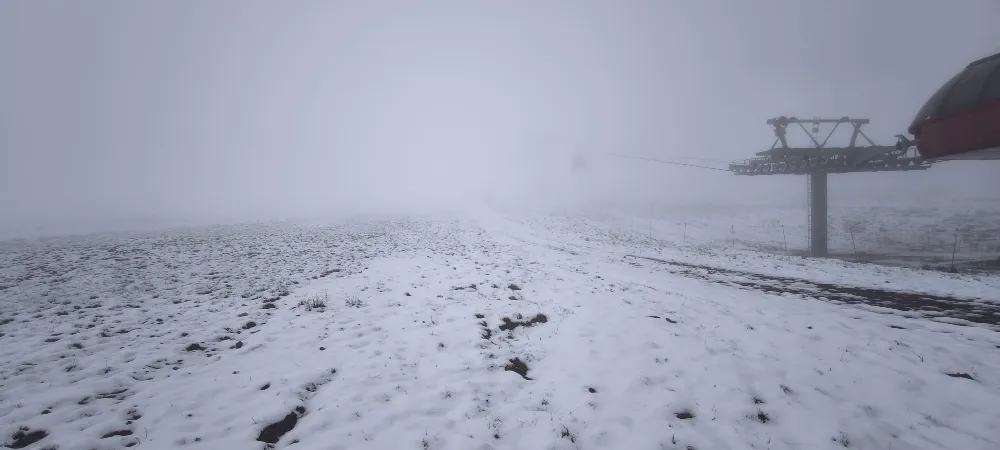 Erciyes’e Mayıs ayında kar yağdı