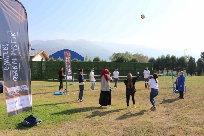 Çalışanlar spor için mola verdi
