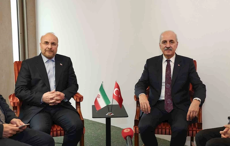 TBMM Başkanı Kurtulmuş, İran İslami Şura Meclisi Başkanı Galibaf ile bir araya geldi
