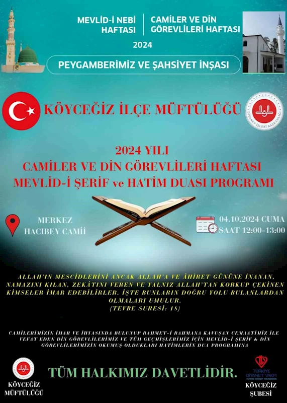 Köyceğiz’de mevlid programı yapılacak
