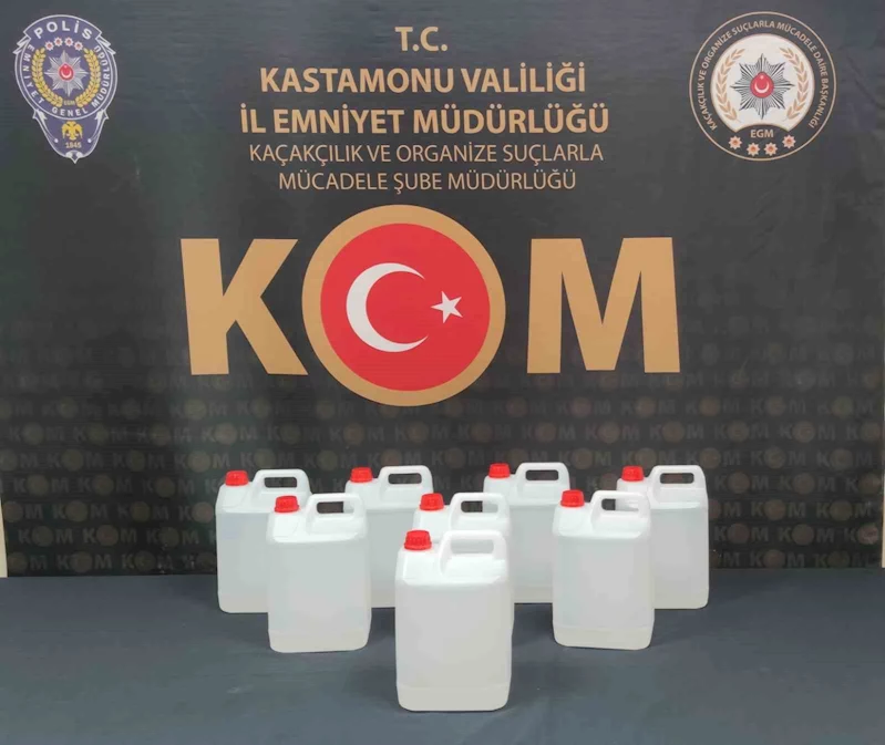 Kastamonu’da 40 litre etil alkol ele geçirildi
