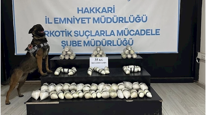 Hakkari’de 35 kilo metamfetamin ele geçirildi
