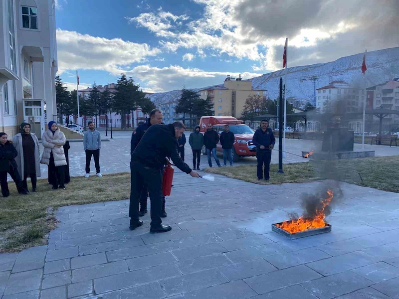 Darende’de yangın söndürme tatbikatı
