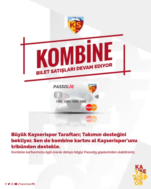 Kayserispor’da kombine bilet satışı devam ediyor