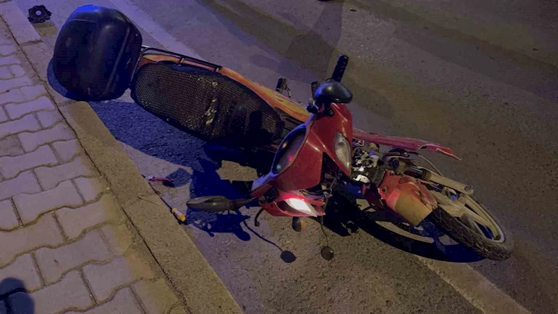 Trafikten düşürülen motosikletle kaza yapan alkollü sürücü yaralandı
