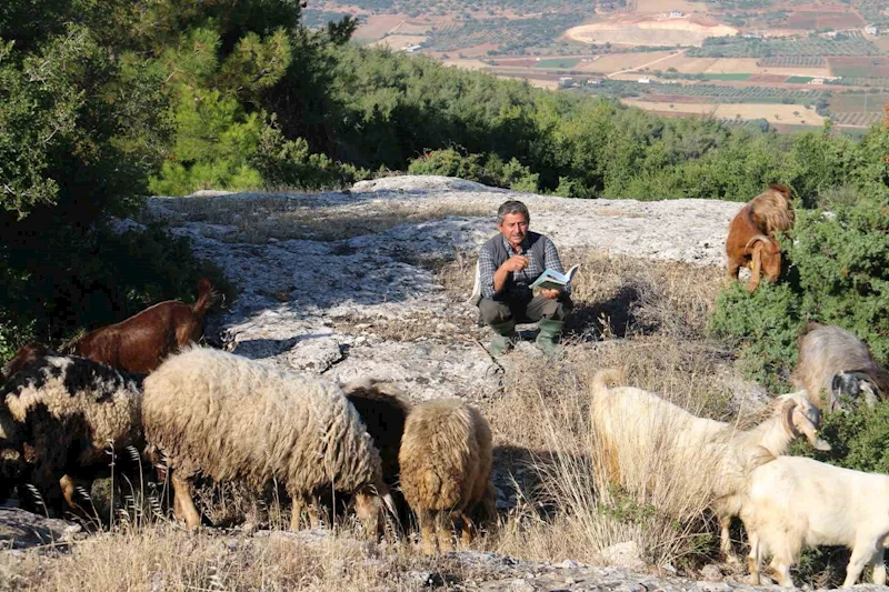 Kalemini ve defterini yanından ayırmayan yarım asırlık çoban Vehbi amca, keçilerinden aldığı ilhamla şiirlerini yazıyor
