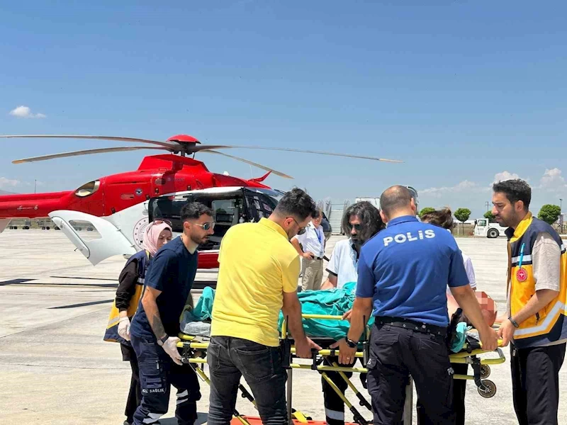 78 yaşındaki hasta ambulans helikopterle Adana’ya sevk edildi
