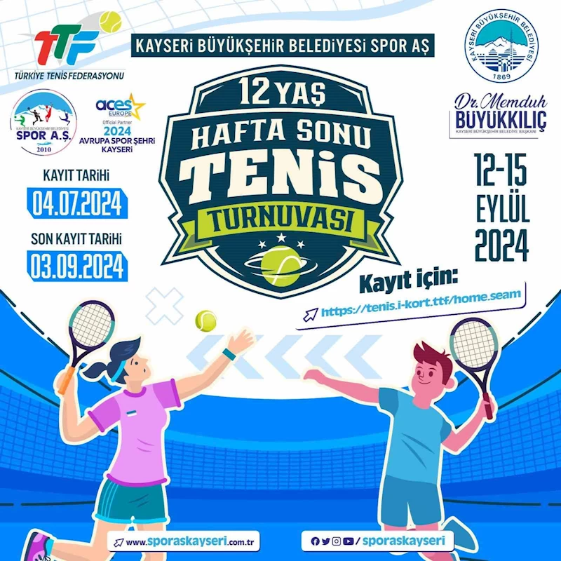 2024 Avrupa Spor Şehri Kayseri, 12 yaş hafta sonu Tenis Turnuvası’na ev sahipliği yapacak
