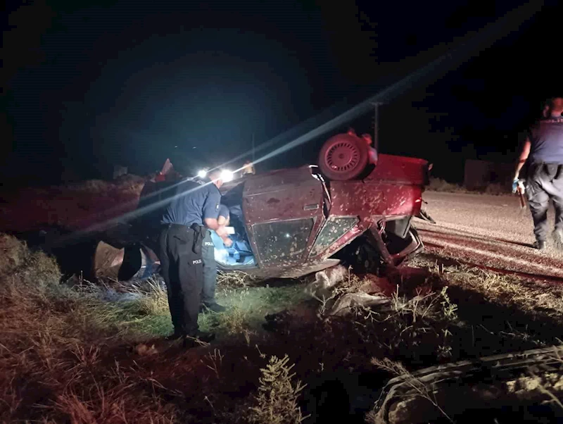 Karaman’da takla atan otomobilin sürücüsü yaralandı
