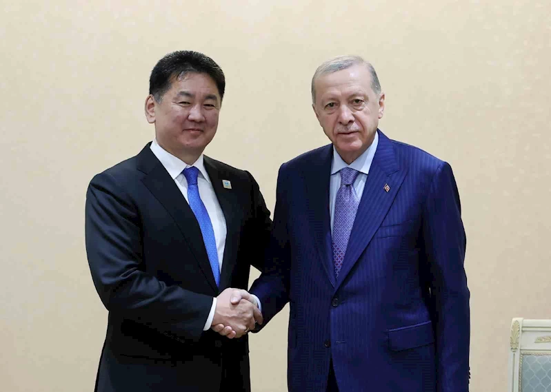 Erdoğan, Moğolistan Cumhurbaşkanı Khurelsukh ile görüştü