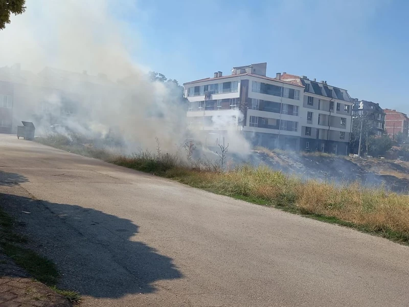 Ot yangını itfaiye tarafından büyümeden söndürüldü
