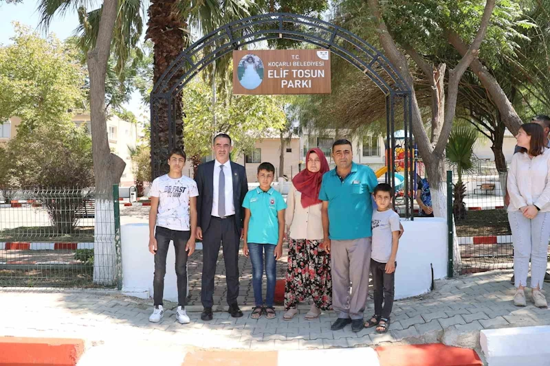 Koçarlı’da Elif’in ismi parkta yaşatılıyor
