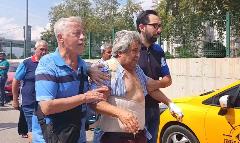 Kazada eşini kaybeden adam, cenazeyi almaya sargılarla geldi
