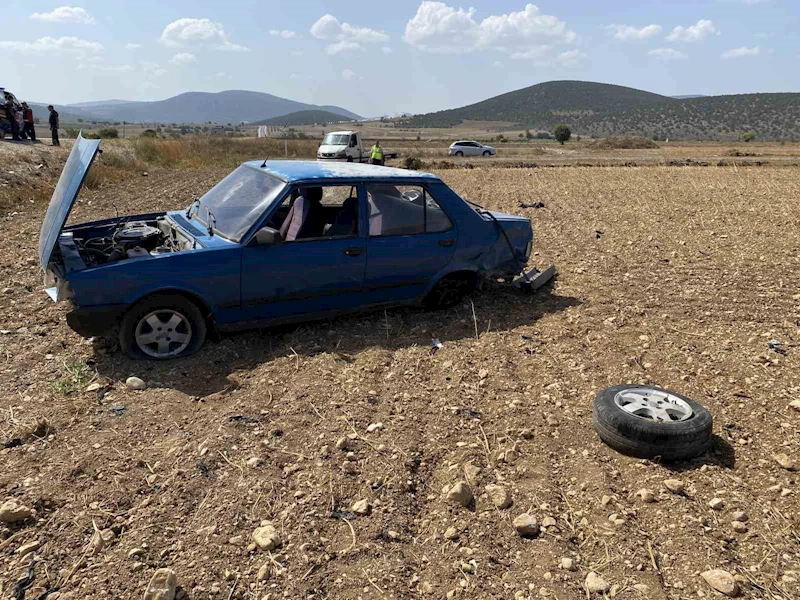 Şarampole uçan aracın sürücü yaralandı
