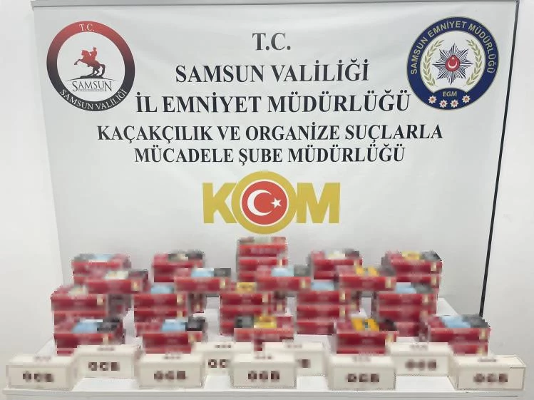 Samsun’da 11 bin 800 adet makaron ele geçirildi
