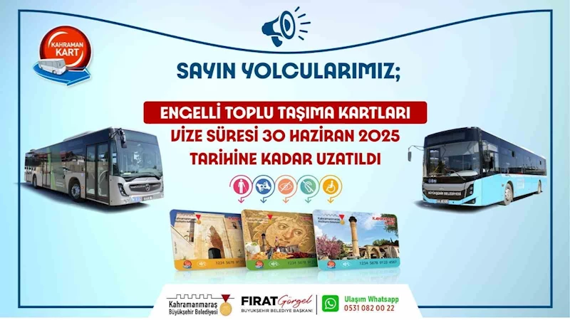 Engelli toplu taşıma kartlarının vizesi uzatıldı
