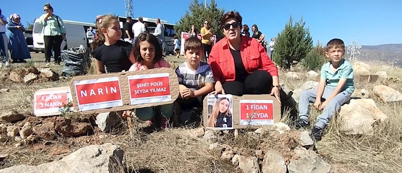 Zile’de şehit polis Yılmaz ve küçük Narin için fidanlar toprakla buluştu
