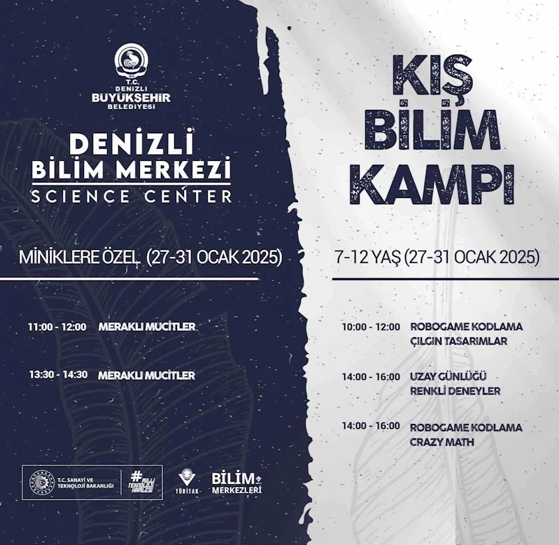 Denizli Bilim Merkezi Kış Kampı başvuruları başladı
