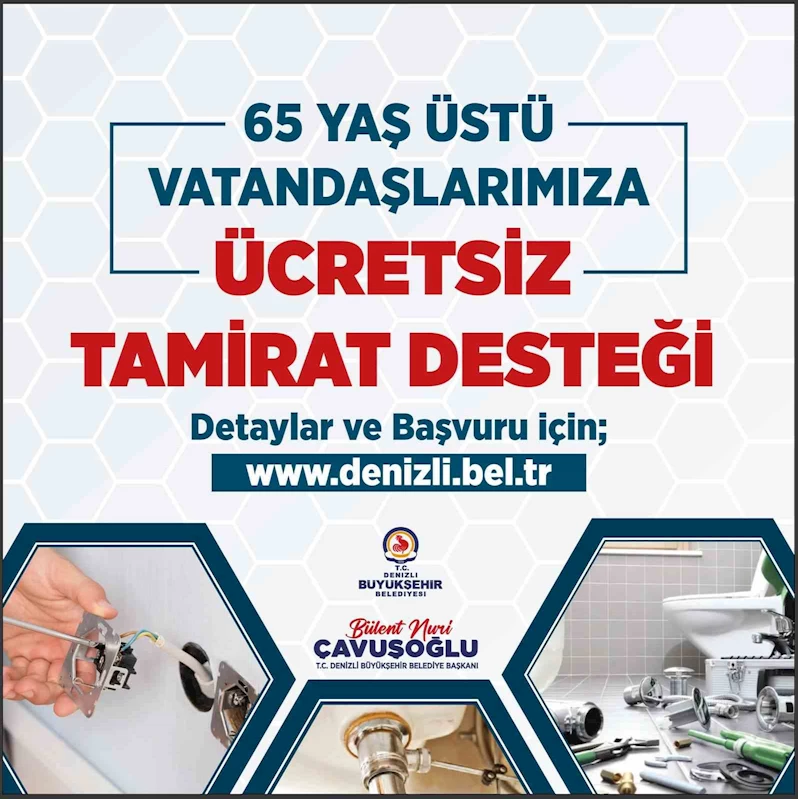 Denizli Büyükşehirden ücretsiz tamirat desteği
