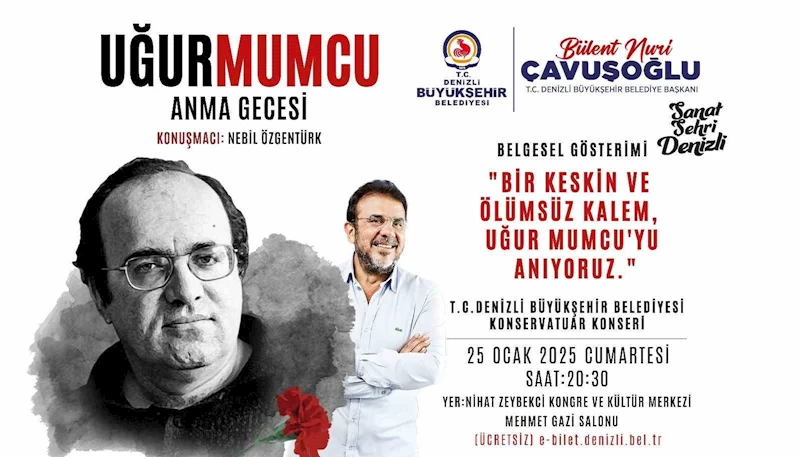 Denizli Büyükşehirden Türk basınının unutulmaz isimlerinden Uğur Mumcu’ya anma gecesi
