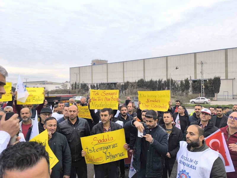 Hatay’da metal işçileri karayolunu trafiğe kapatarak eylemlerini sürdürdü
