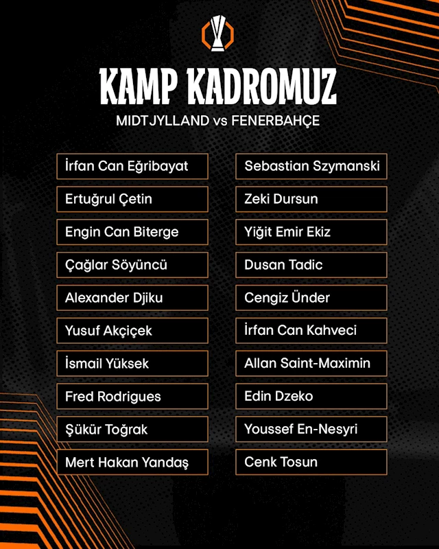 Fenerbahçe’nin Midtjylland maçı kamp kadrosu açıklandı
