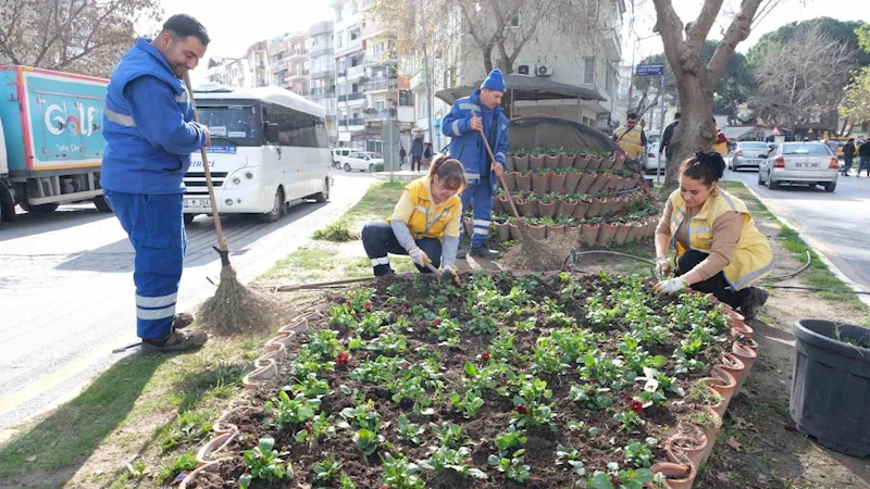 Büyükşehir’in çiçekleri Söke’yi renklendirdi
