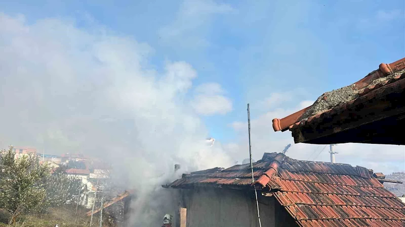 Uşak’ta müstakil bir ev yanarak küle döndü
