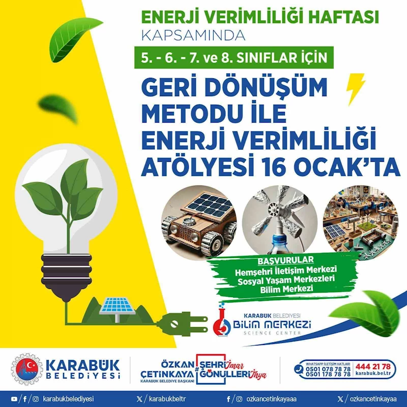 Karabük Belediyesi’nden öğrenciler için Enerji Verimliliği Atölyesi
