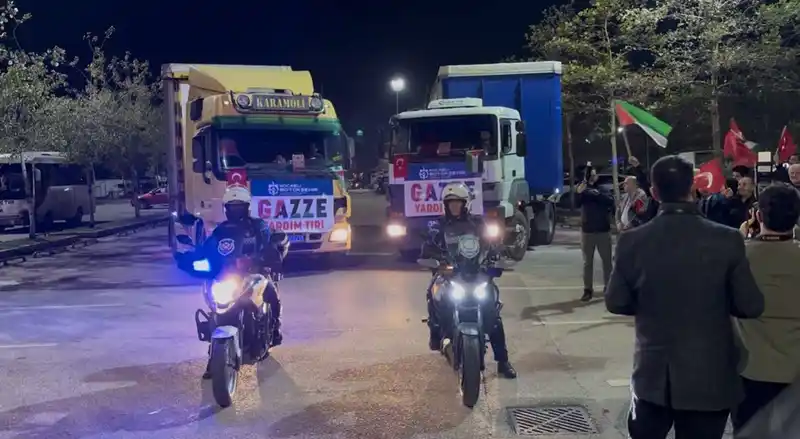 Kocaeli’den yardım tırları Gazze’ye doğru yola çıktı
