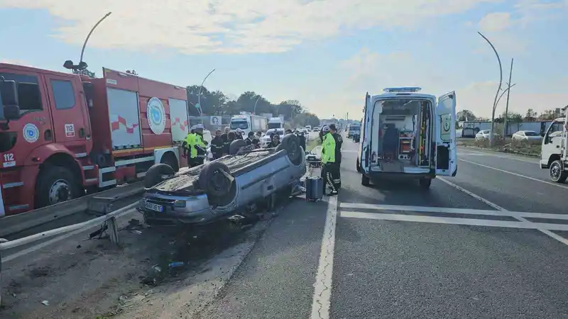 Kontrolden çıkan otomobil takla attı
