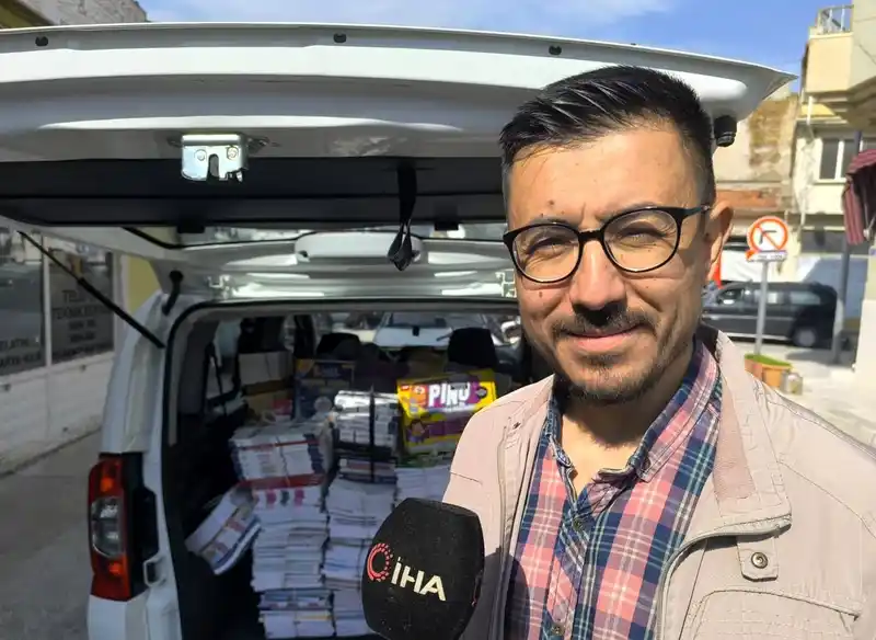 Kurulacak yeni kütüphane için tek başına elini taşın altına koydu
