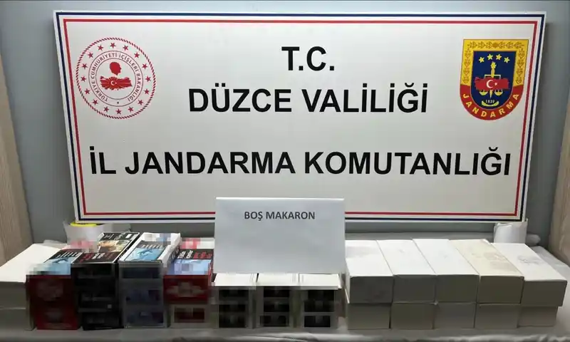 Düzce’de 86 bin makaron ele geçirildi
