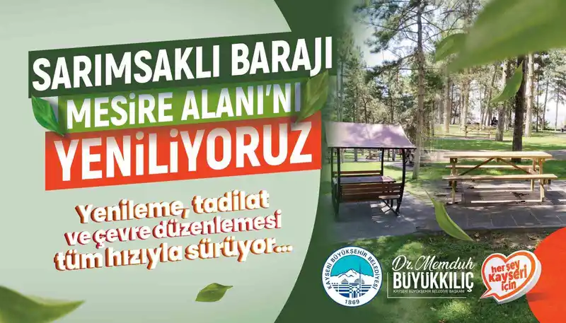 Büyükşehir, Sarımsaklı Barajı Mesire Alanı’nı yeniliyor