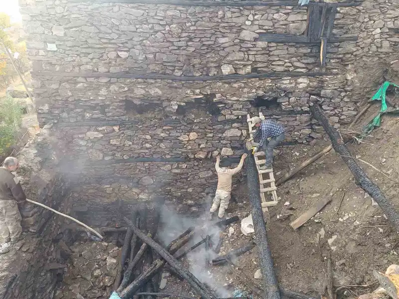 Bahçesaray’da odunluk yangını korkuttu
