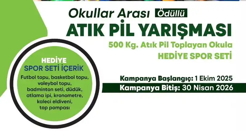 Yunusemre’de okullararası atık pil toplama yarışması başladı

