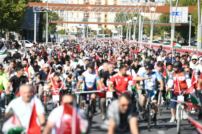 Filistin’e destek için pedal çevirdiler
