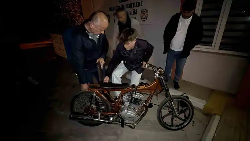 Tokat’ta bisikletini motosiklete çeviren gence ceza yağdı
