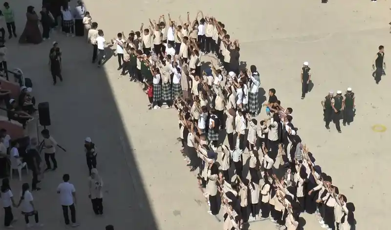 Gaziantep’te öğrencilerden Gazze’ye koreografili destek
