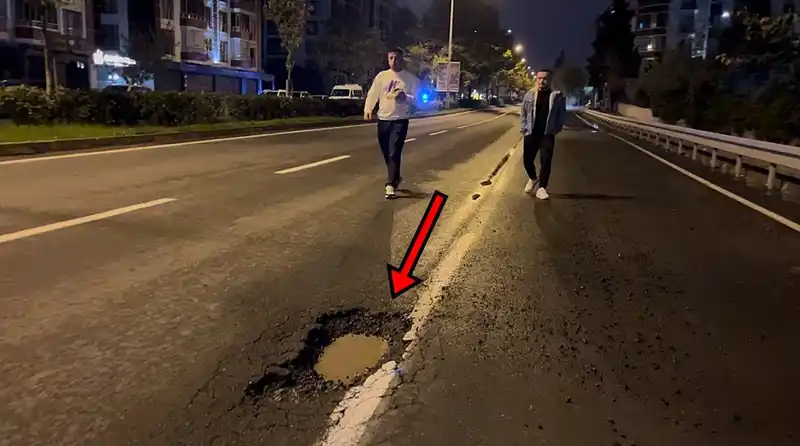 Tekirdağ’da sürücü çukurdan kaçarken başka çukura daldı: 