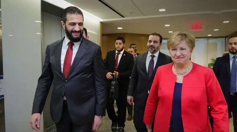 Suriye Devlet Başkanı eş-Şara, IMF Genel Merkezi’ni ziyaret etti
