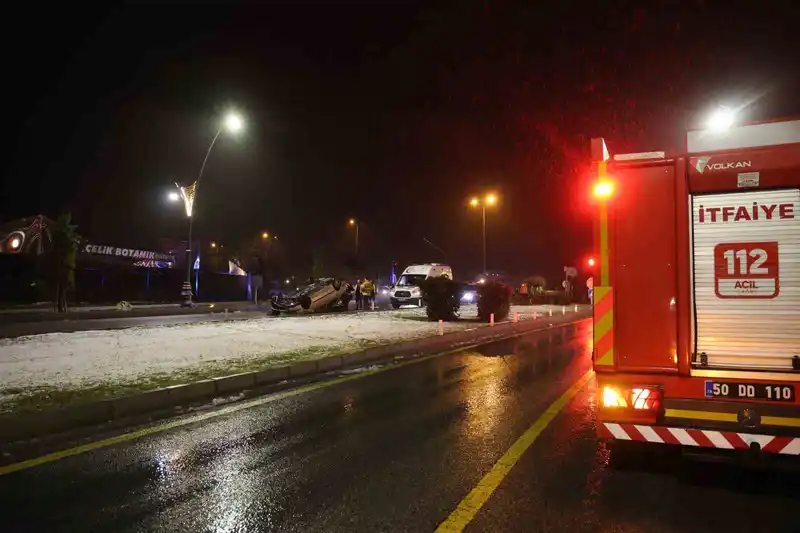 Önce otomobiliyle takla attı, sonra kaza yerinden kaçtı
