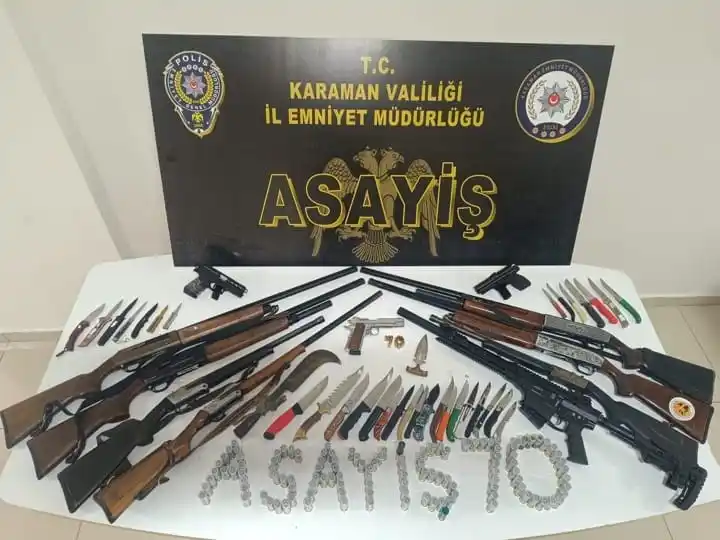 Polisin uygulamalarında tarihi eser ve ruhsatsız silahlar ele geçirildi: 8 tutuklama
