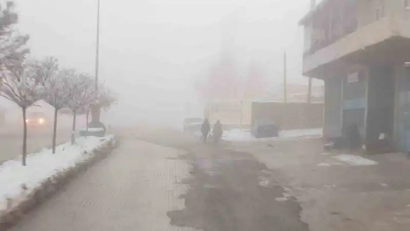 Başkale’de sis etkili oldu