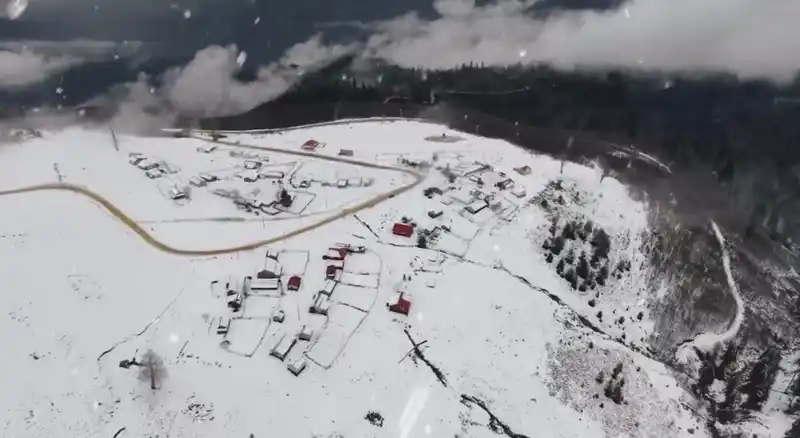 Düzce’nin yüksek kesimleri karla kaplandı