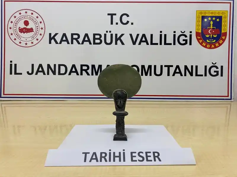 Karabük’te Antik Mısır dönemine ait heykel ele geçirildi