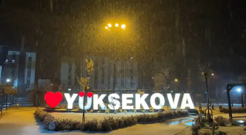 Yüksekova’da lapa lapa kar yağışı
