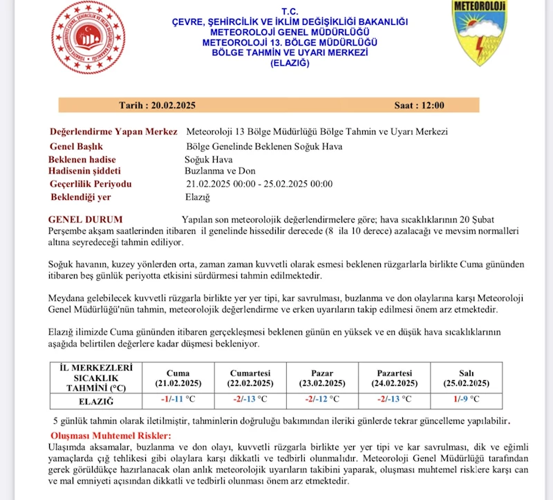 Meteorolojiden don ve buzlanma uyarısı
