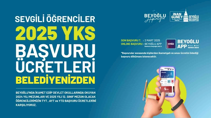 Beyoğlu Belediyesi’nden öğrencilere YKS desteği
