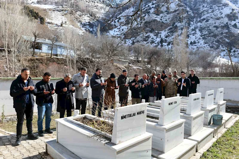 Çığ şehitleri mezarları başında anıldı
